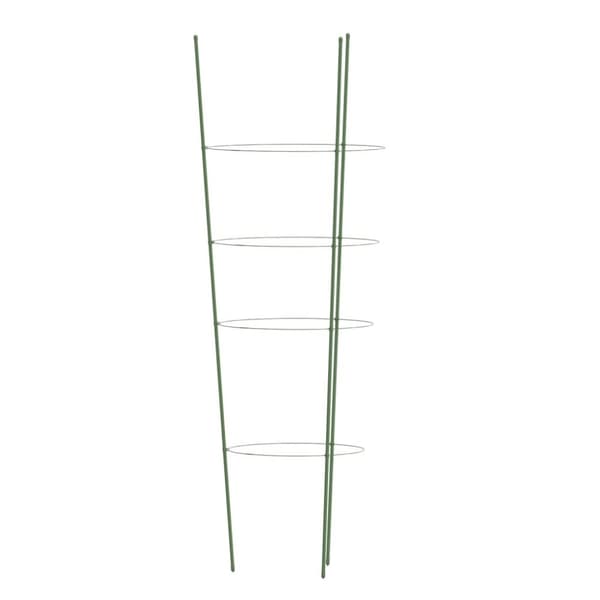 Växtstöd med 4 ringar 5 st grön 90 cm stål