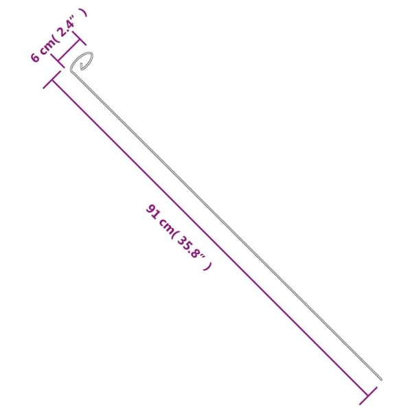 The Living Store Puutarhan kasvituet 20 kpl vihreä 91 cm teräs -  Kasvikehikot & -tuet