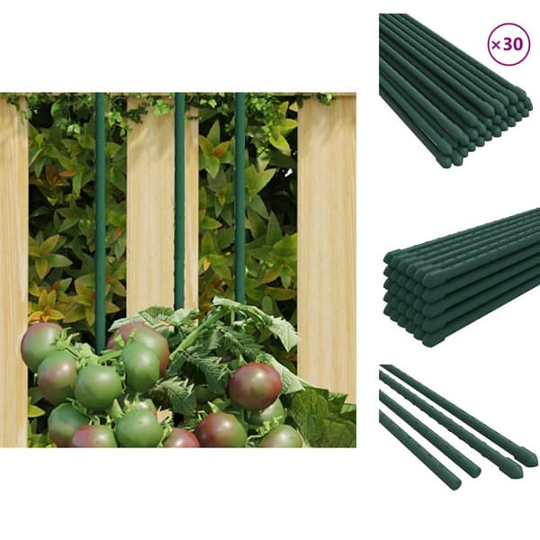 Plantesøjler & støttegitre - Living plantespyd til haven 30 stk. 115 cm stål grøn