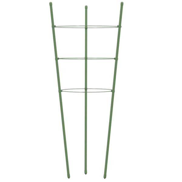 Plantestativ med 3 ringe 5 stk. 75 cm stål grøn - Plantestativ - Plantestativer - Home & Living