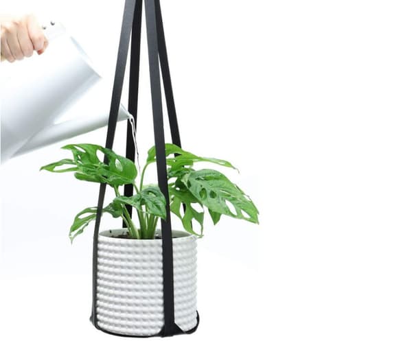 INF Minimalistisk hängande planteringskorg i läder Blomkrukställ