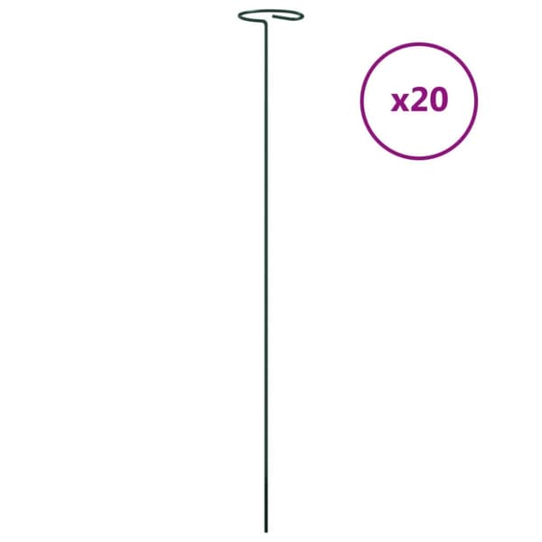 Växtstöd 20 st mörkgrön 61 cm stål