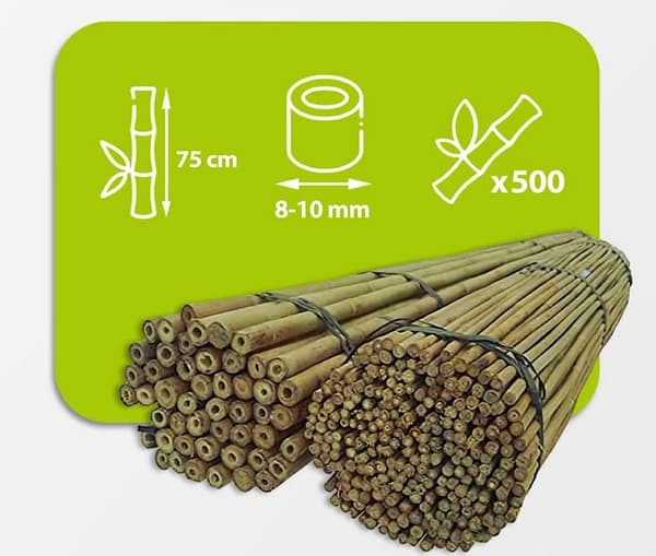 Bambukepit, bambu sauvat 75 cm 8/10 mm /500 kpl/