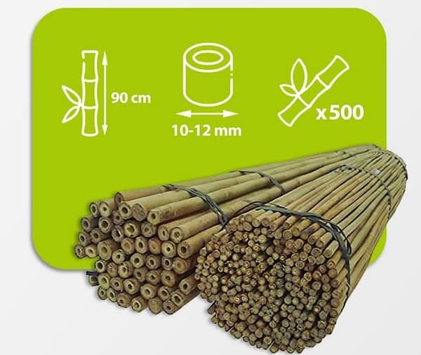 Bambukepit, bambu sauvat 90 cm 10/12 mm /500 kpl/
