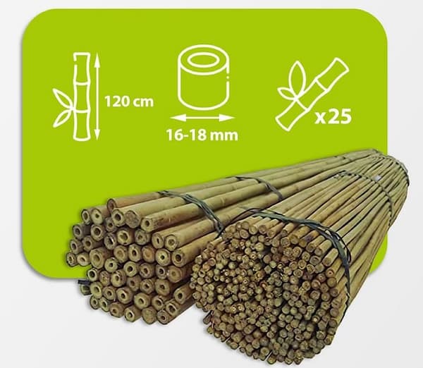 Bambukepit, bambu sauvat 120 cm 16/18 mm /25 kpl/