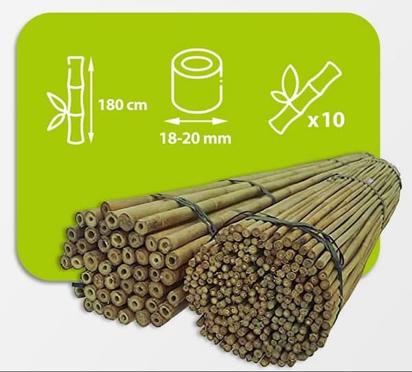 Bambukepit, bambu sauvat 180 cm 18/20 mm 10 kpl/