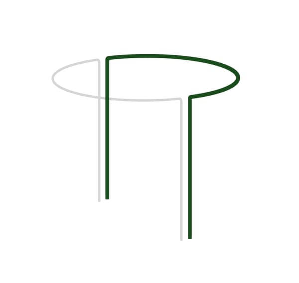 Ring suport for plants 1/2 wheel, diameter 40 cm / height 55 cm