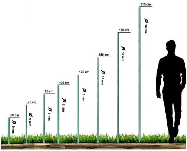 Metalpinde til tomater og planter – 100 stk, 90 cm havestøtter, vejrbestandige og grønne