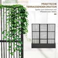 Miniatyrbillede 4 af 9: Hævet Blomsterbed med Espalier, Polyrattan, 103x103x29 cm, Sort