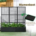 Miniatyrbillede 7 af 9: Hævet Blomsterbed med Espalier, Polyrattan, 103x103x29 cm, Sort