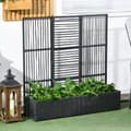 Miniatyrbillede 2 af 9: Hævet Blomsterbed med Espalier, Polyrattan, 103x103x29 cm, Sort