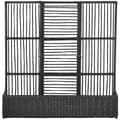 Miniatyrbillede 1 af 9: Hævet Blomsterbed med Espalier, Polyrattan, 103x103x29 cm, Sort