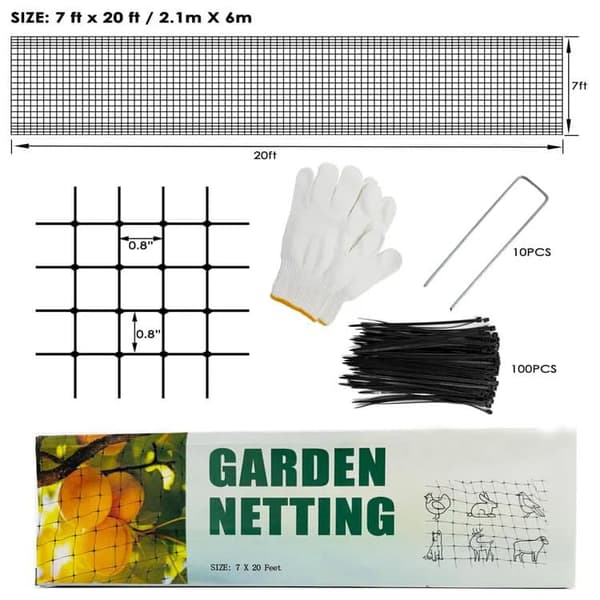 Lollanda Fuglenet, Plantenet / Plantestøttenet - Nylon, 2×6/30.5m