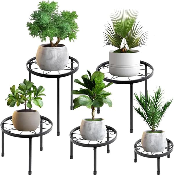 Lollanda Blomställning, växtställ, blomkrukställning, blomsterstöd, för trädgård och balkong, 5-delars set