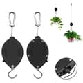 Miniatyrbild 1 av 5: Lollanda Justerbar Växthängare med Pulley, Utdragbar hängande växthängare - Svart, 2-pack för Trädgård