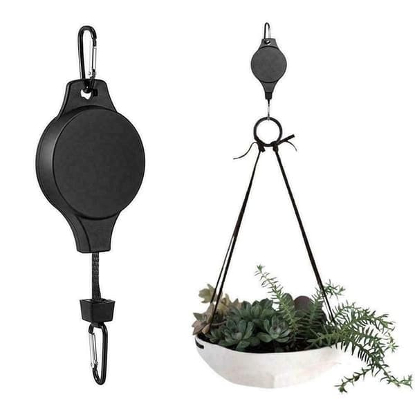 Lollanda 2-Pack Justerbara Upphängningskrokar – Utdragbar Växthängare för Blomkrukor, Höj- och Sänkbar Hängare för Inomhus & Utomhus
