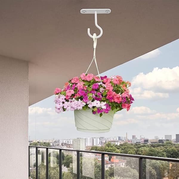 Lollanda vægkrog til planteophæng – robust vægbeslag til krukker og blomsterophængskurv, 6,5 x 7 cm
