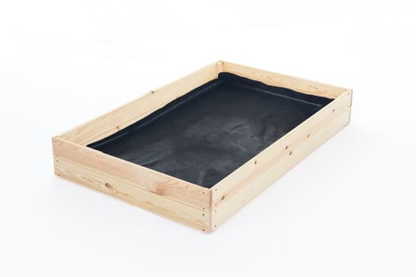 Grøntsagshavekasse - avlskasse - 140x120x18 cm - træ - med jorddug