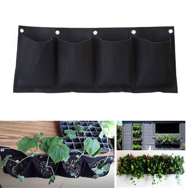 Voksevæg med 4 praktiske plantelommer 65 x 26 cm