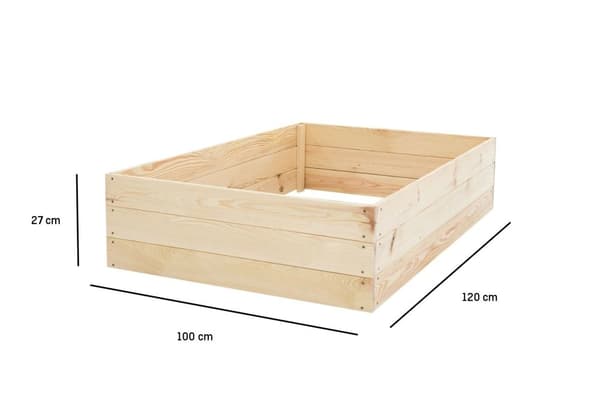 Grönsaksträdgårdslåda - avelslåda - 120x100x27 cm - trä - med markduk