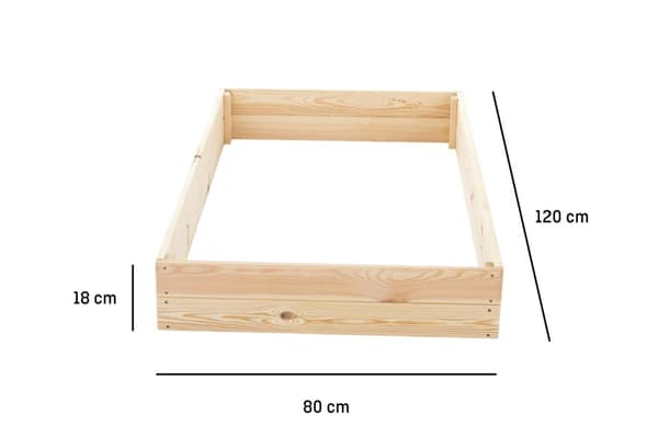 Grönsaksträdgårdslåda - avelslåda - 120x80x18 cm - trä - med markduk