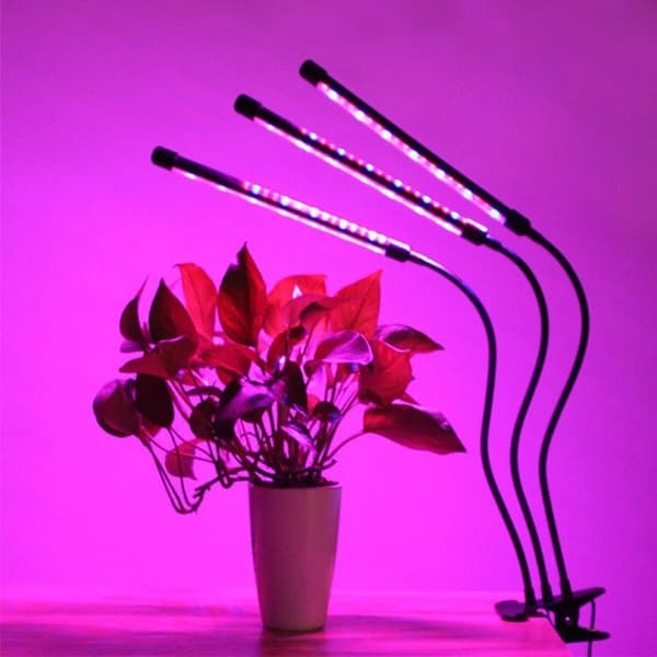 3 Head Grow Light 60 LED-lamppua Kasvinviljely Automaattinen ON/OFF