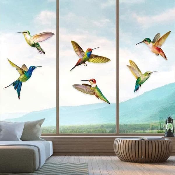 6 delar Hummingbird Stickers, Bird Window Cling, Anti-Collision Wind Stickers, Simplicity Hummingbird Model PVC Stick