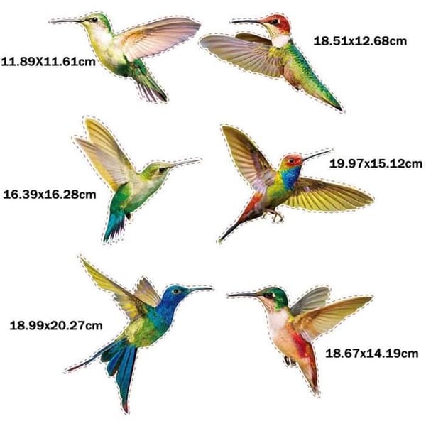 6 delar Hummingbird Stickers, Bird Window Cling, Anti-Collision Wind Stickers, Simplicity Hummingbird Model PVC Stick