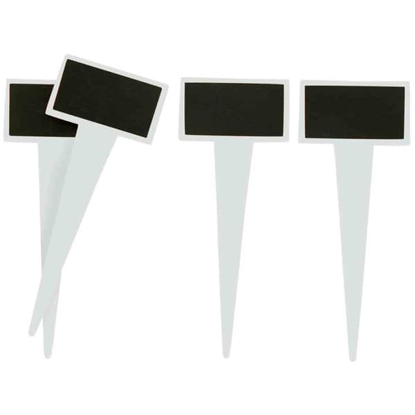 Skyltställ i svart skiffer att sticka ner 4,5x2,5x11 cm 6 stycken