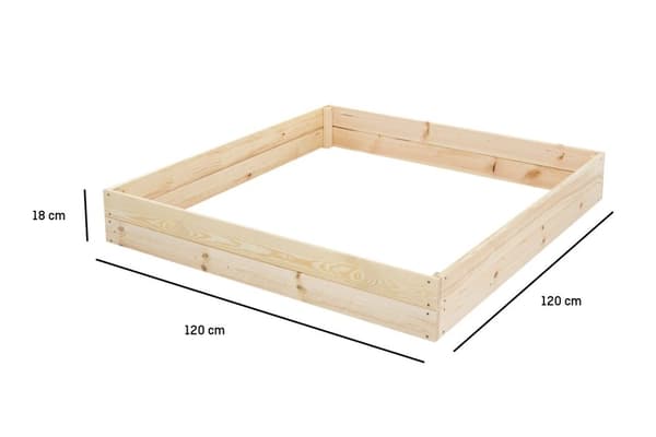 Letadgang 120x120x18 cm Fyrretræs Højbed til Ældre med Jordklæde