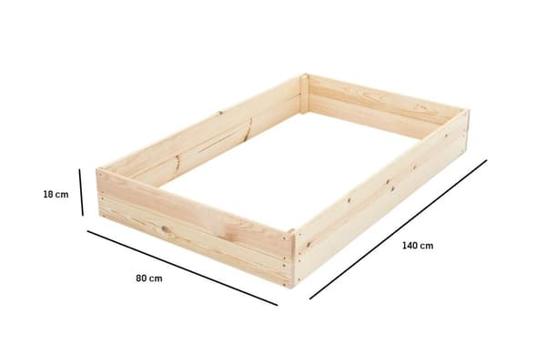 140x120x18 cm Fyrretræs Højbed til Bybalkoner & Terrasser