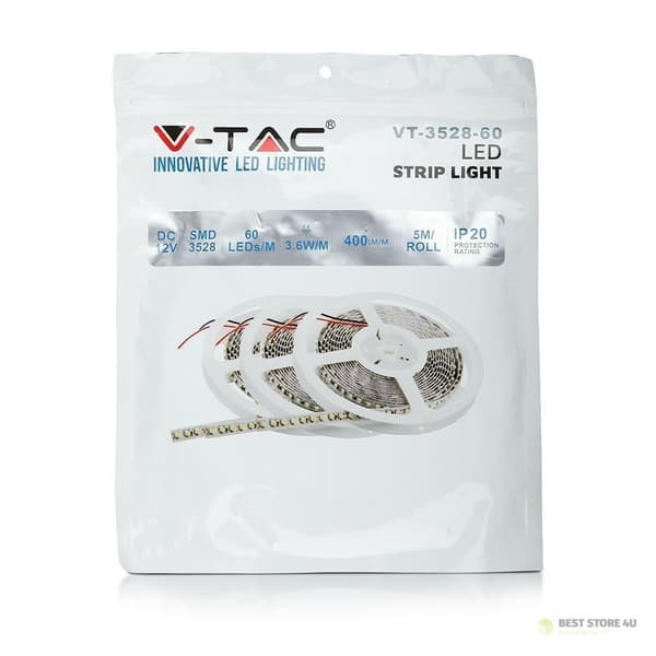 LED-nauha V-TAC SMD3528 300LED IP20 3.6W/m VT-3528 Väri Vihreä 400lm