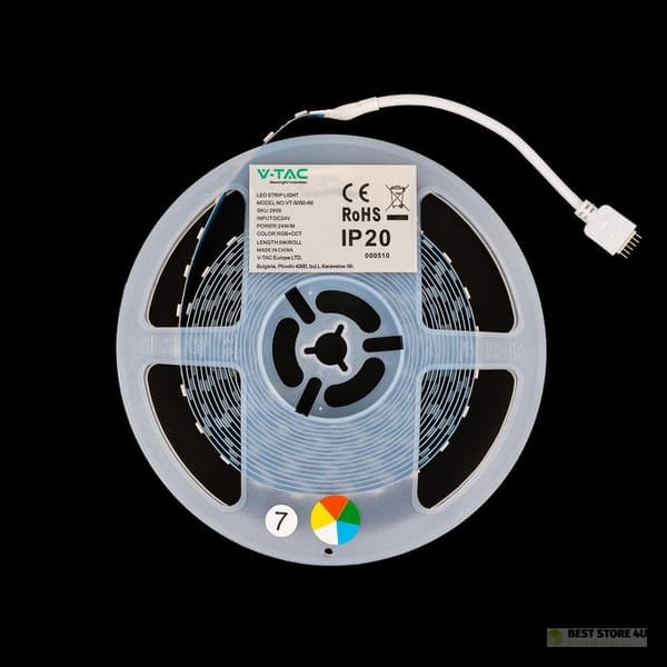 V-TAC SMD5050 LED-nauha 60LED 24V RGB+CCT 5in1 VT-5050 60 1680lm