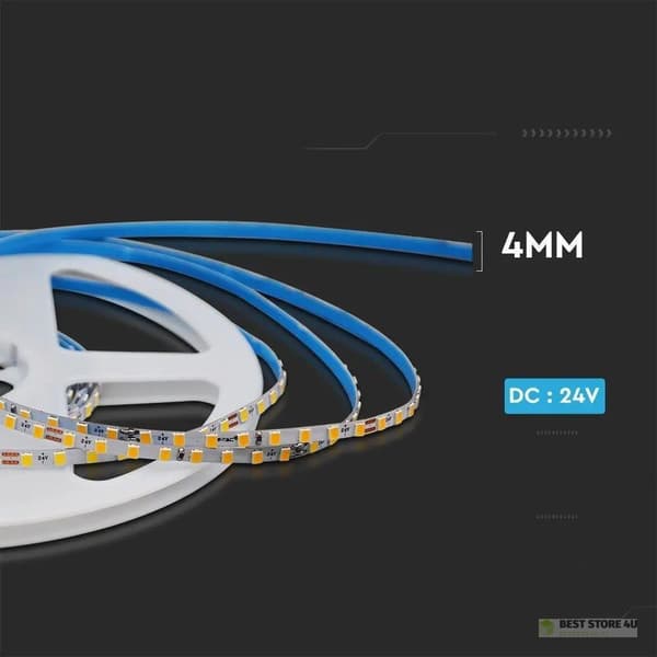 LED-strimmel V-TAC SMD2835 128LED 24V IP20 Bredde 4mm VT-2835 128 3000K 1200lm