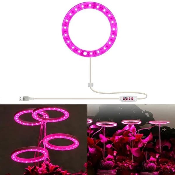 Lollanda USB LED Växtlampa 4000K/ växtbelysning, fullspektrum inomhusväxtlampa - Timer, Justerbar - lämplig för små växter