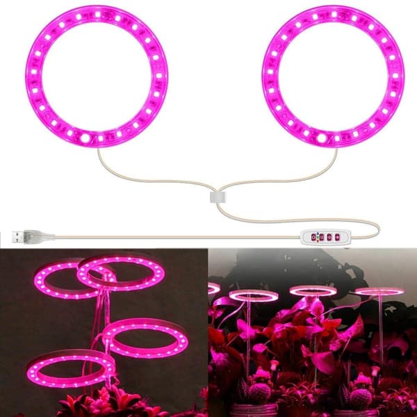 Lollanda USB LED Växtlampa 4000K/ växtbelysning, fullspektrum inomhusväxtlampa - Timer, Justerbar - lämplig för små växter