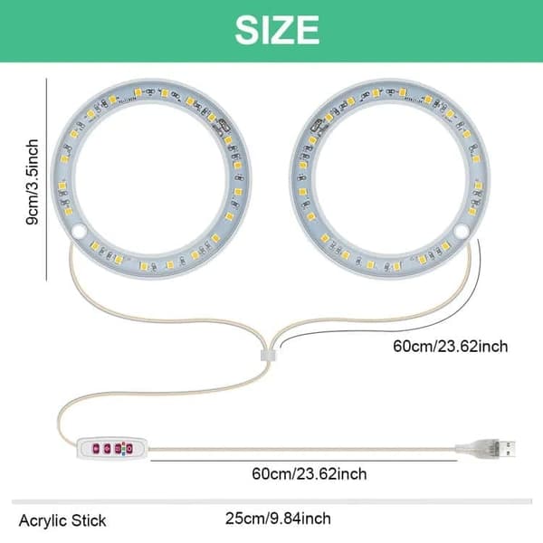 Lollanda USB LED Växtlampa 4000K/ växtbelysning, fullspektrum inomhusväxtlampa - Timer, Justerbar - lämplig för små växter