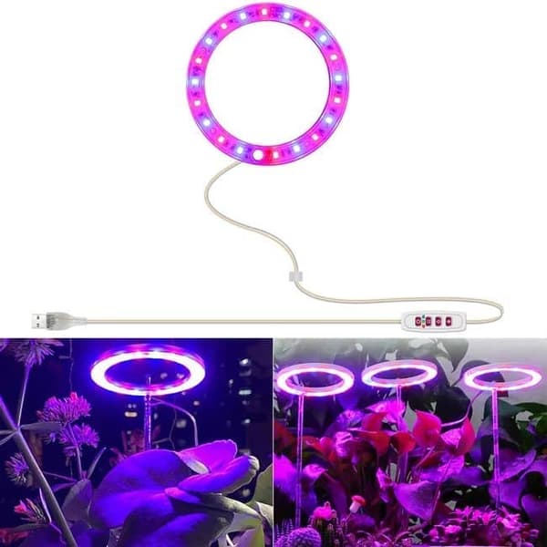 Lollanda USB LED Växtlampa 4000K/ växtbelysning, fullspektrum inomhusväxtlampa - Timer, Justerbar - lämplig för små växter