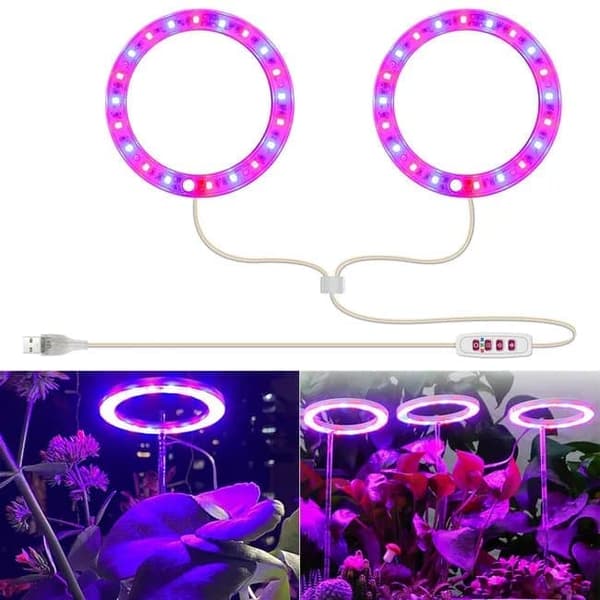 Lollanda USB LED Växtlampa 4000K/ växtbelysning, fullspektrum inomhusväxtlampa - Timer, Justerbar - lämplig för små växter
