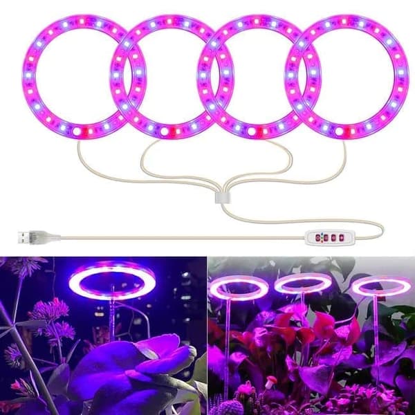 Lollanda USB LED Växtlampa 4000K/ växtbelysning, fullspektrum inomhusväxtlampa - Timer, Justerbar - lämplig för små växter
