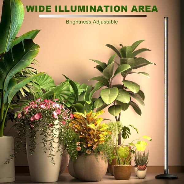 OBOSOE Växtlampa Inomhus 125cm - Fullspektrum LED Växtljus med Timer & 10 Dimningsnivåer - Stående Växtlampa för Växthus med Hängaccessoarer