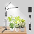 Miniatyrbillede 1 af 7: OBOSOE Double Arm Grow Light - Fuldspektret LED indendørs vækstlys med automatisk tænd/sluk og 5 dæmpningsniveauer - højdejusterbar 25-63cm