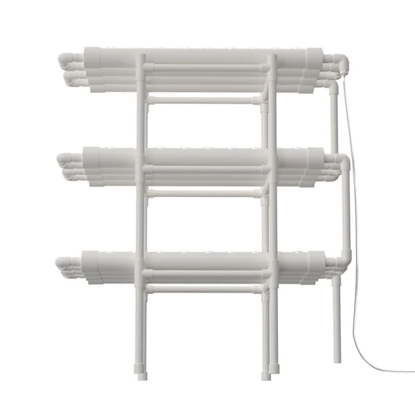 Hydroponiskt odlingskit, 3-lagers system, 108 växtplatser,VIT