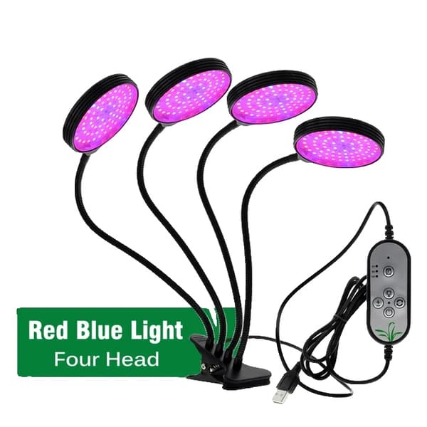 LED-växtlampa, Fullspektrumskontroll, Solliknande Fytolampa, TypA 4 huvud