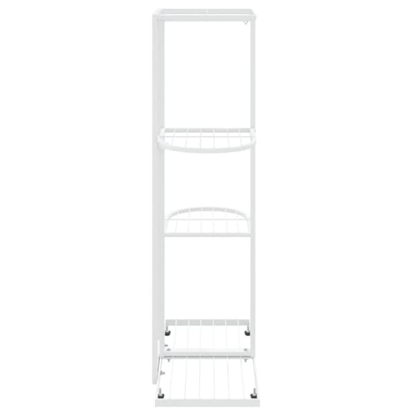 vidaXL 4-kerroksinen kukkateline 43x22x76 cm valkoinen metalli