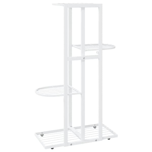 vidaXL 4-kerroksinen kukkateline 43x22x76 cm valkoinen metalli
