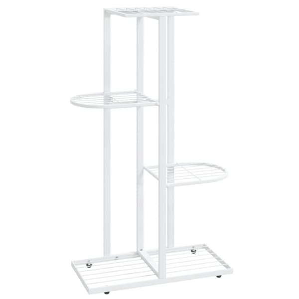 vidaXL 4-kerroksinen kukkateline 43x22x76 cm valkoinen metalli