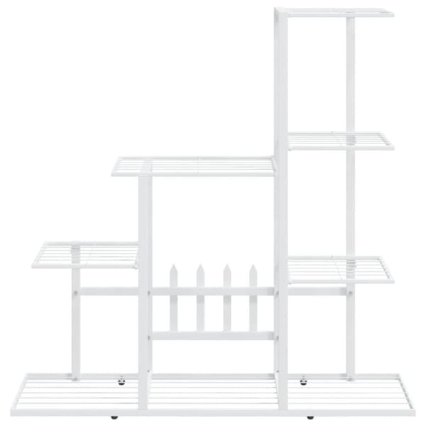 vidaXL Blomsterstativ 94,5x25x88 cm hvit metall