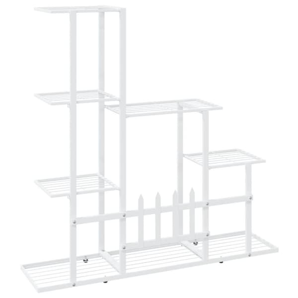 vidaXL Blomsterstativ 94,5x25x88 cm hvit metall