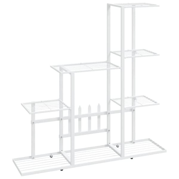 vidaXL Blomsterstativ 94,5x25x88 cm hvit metall